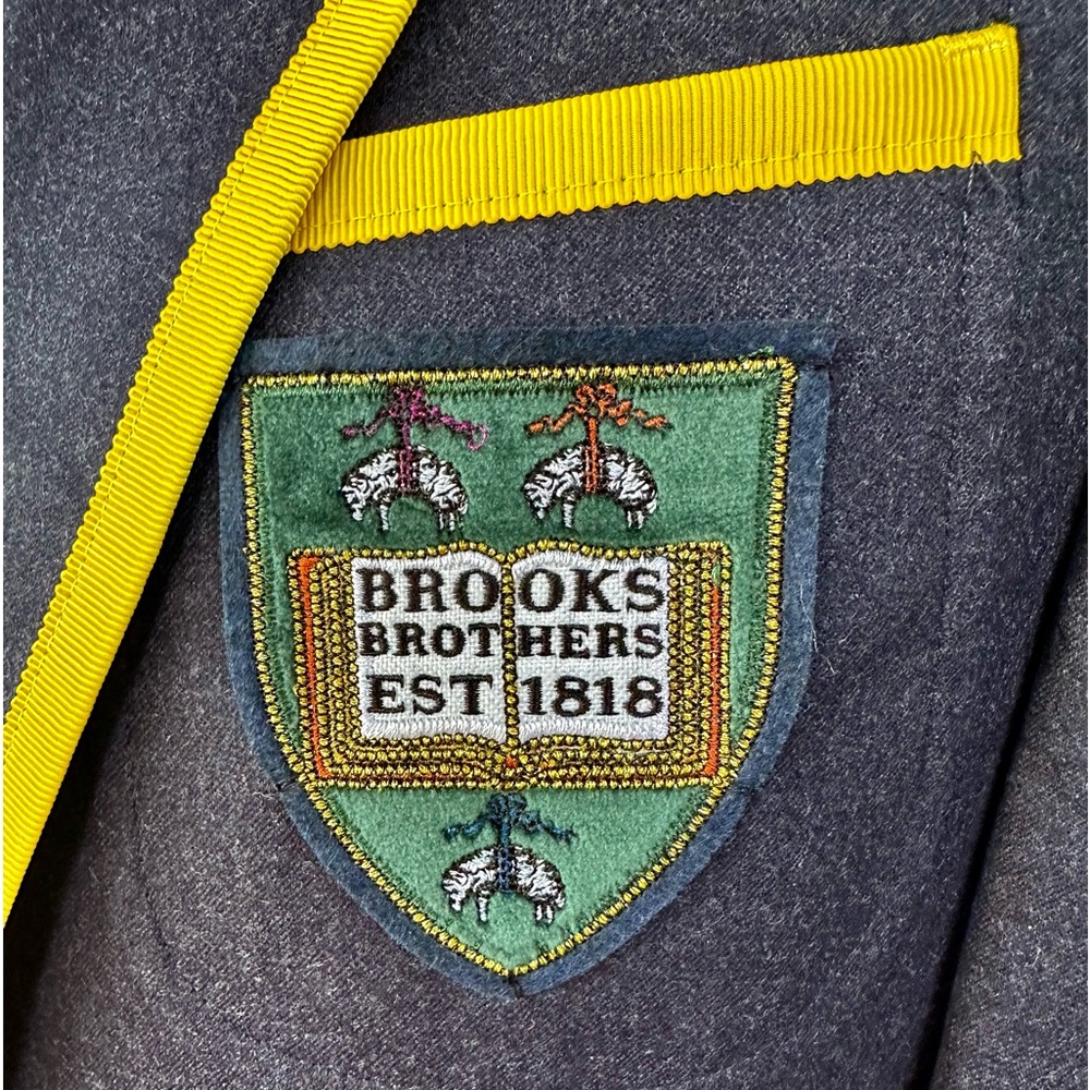 BROOKS BROTHERS 🐑 NWT Navy Wool Prep/Rowing Style 3 Button Blazer - Picture 4 of 16